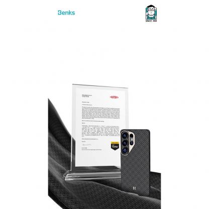 Кевларен кейс с MagSafe за  Samsung Galaxy S26 Plus - Benks ArmorGrid ArmorAir Magnetic Kevlar Metal Frame Case 600D (черен) 5