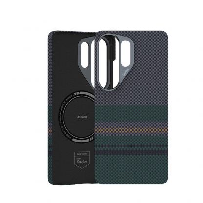 Кевларен кейс с MagSafe за Samsung Galaxy S26 Ultra - Benks Armor Air Aurora Kevlar Case 600D (черен-зелен) 2