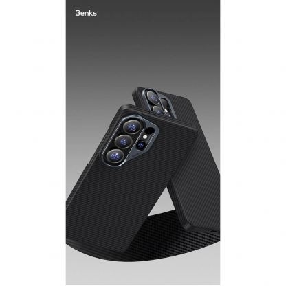 Кевларен кейс с MagSafe за Samsung Galaxy S26 - Benks Armor Air Kevlar Metal Frame Case 600D (черен) 8
