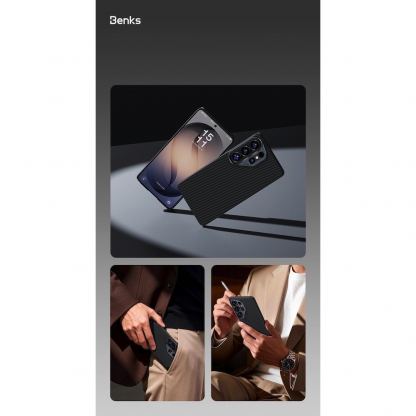 Кевларен кейс с MagSafe за Samsung Galaxy S26 Plus - Benks Armor Air Kevlar Metal Frame Case 600D (черен) 11