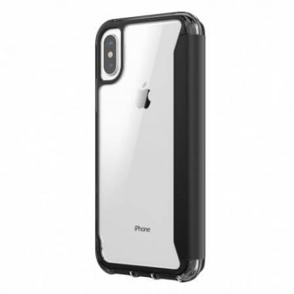 Griffin Survivor Clear Wallet Case - кожен калъф, тип портфейл с висока защита за iPhone XS Max (черен-прозрачен) 2