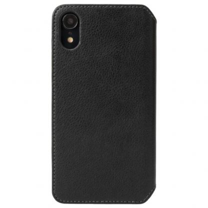 Krusell Pixbo 4 Card Slim Wallet Case - кожен калъф, тип портфейл за iPhone XR (черен) 4