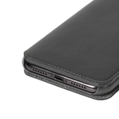 Krusell Pixbo 4 Card Slim Wallet Case - кожен калъф, тип портфейл за iPhone XR (черен) 5