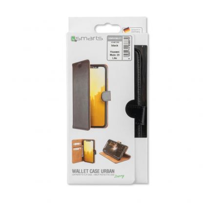 4smarts Premium Wallet Case URBAN - кожен калъф с поставка и отделение за кр. карта за Huawei Mate 20 Lite (черен) 2