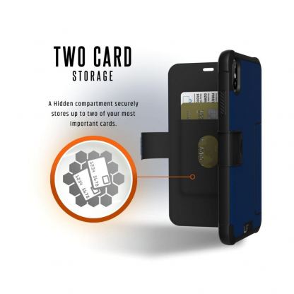 Urban Armor Gear Metropolis - удароустойчив хибриден кейс тип портфейл за iPhone Xs Max (син) 7
