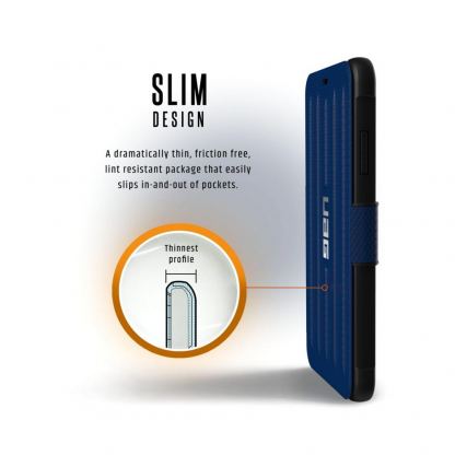 Urban Armor Gear Metropolis - удароустойчив хибриден кейс тип портфейл за iPhone Xs Max (син) 9