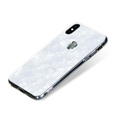 Bling My Thing TPU Treasure Silver Skull Swarovski - силиконов (TPU) калъф с череп от кристали Сваровски за iPhone XS, iPhone X (бял) 3