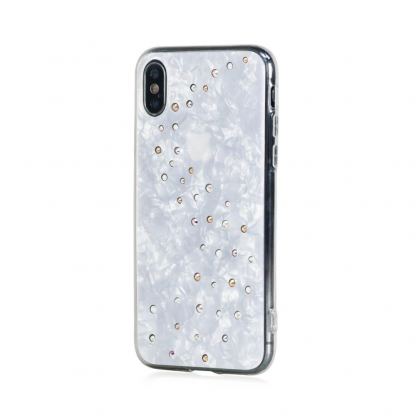 Bling My Thing Milky Way TPU Pure Brilliance Swarovski - силиконов (TPU) калъф с кристали Сваровски за iPhone XS, iPhone X (бял) 2