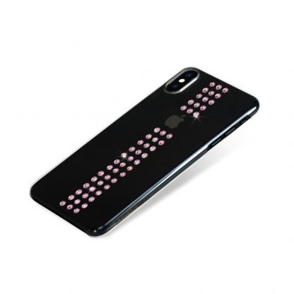 Bling My Thing Stripe Gold Swarovski - поликарбонатов кейс с кристали Сваровски за iPhone XS Max (прозрачен) 3