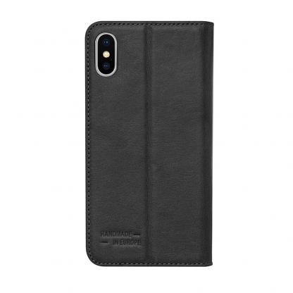 JT Berlin LeatherBook Tegel Case - хоризонтален кожен (естествена кожа) калъф тип портфейл за iPhone XS Max (черен) 2