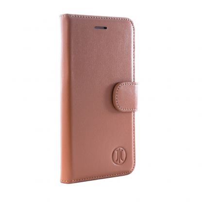 JT Berlin BookCase Kreuzberg Case - хоризонтален кожен (естествена кожа) калъф тип портфейл за iPhone XS Max (кафяв) 2