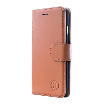 JT Berlin BookCase Kreuzberg Case - хоризонтален кожен (естествена кожа) калъф тип портфейл за iPhone XS Max (кафяв) 3