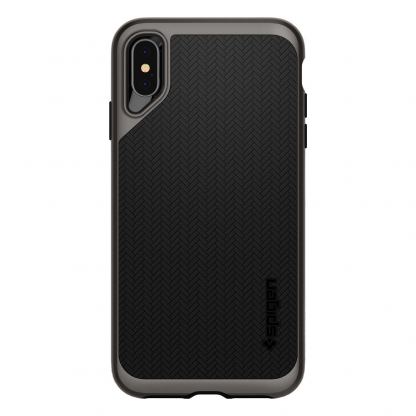 Spigen Neo Hybrid Case - хибриден кейс с висока степен на защита за iPhone XS Max (черен-сив)  2