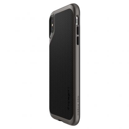 Spigen Neo Hybrid Case - хибриден кейс с висока степен на защита за iPhone XS Max (черен-сив)  4