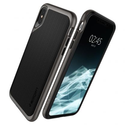 Spigen Neo Hybrid Case - хибриден кейс с висока степен на защита за iPhone XS Max (черен-сив)  6
