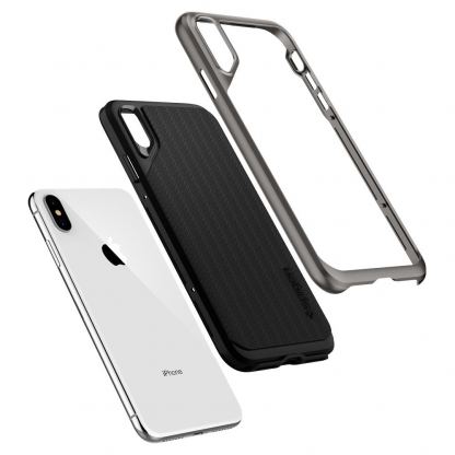 Spigen Neo Hybrid Case - хибриден кейс с висока степен на защита за iPhone XS Max (черен-сив)  7