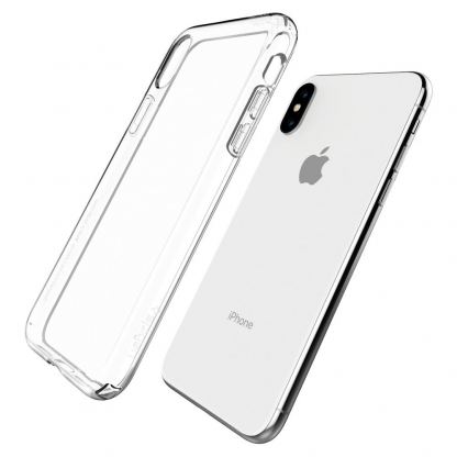 Spigen Liquid Crystal Case - тънък силикнов (TPU) калъф за iPhone XS, iPhone X (прозрачен)  2