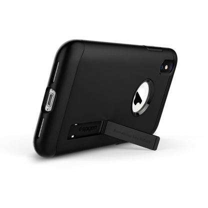 Spigen Slim Armor Case - хибриден кейс с поставка и най-висока степен на защита за iPhone XS, iPhone X (черен) 3