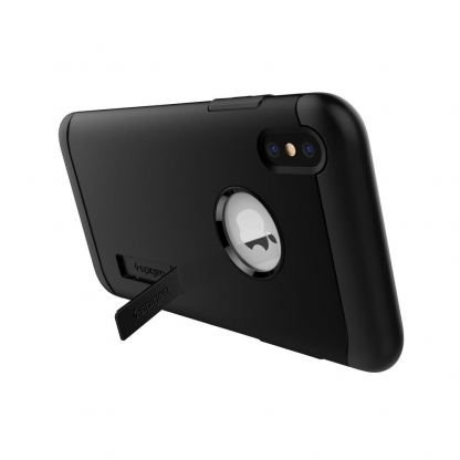 Spigen Slim Armor Case - хибриден кейс с поставка и най-висока степен на защита за iPhone XS, iPhone X (черен) 4