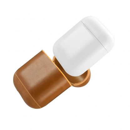 Prodigee Leather case Jack - кожен калъф (естествена кожа) за Apple Airpods (кафяв) 2