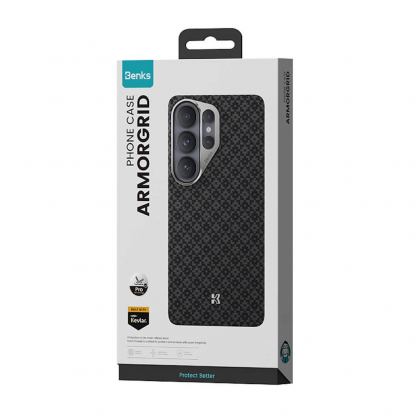 Удароустойчив кевларен кейс с MagSafe за Samsung Galaxy S26 Ultra - Benks Magnetic Armor Pro ArmorGrid Kevlar Case Metal Frame Case 600D (черен) 13
