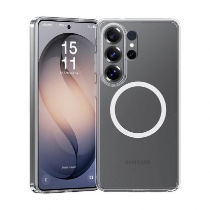  Хибриден удароустойчив кейс с MagSafe за Samsung Galaxy S26 Ultra - Benks Magnetic Crystal Case (бял-прозрачен) 2