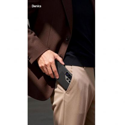 Кевларен кейс с MagSafe за Samsung Galaxy S26 Ultra - Benks Magnetic Air Montage Kevlar Metal Frame Case 600D+1500D (черен) 10