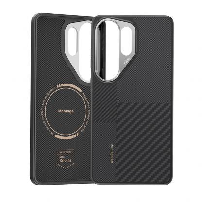 Удароустойчив кевларен кейс с MagSafe за Samsung Galaxy S26 Ultra - Benks Magnetic Armor Pro Montage Kevlar Metal Frame Camera Control Case 600D and 1500D (черен) 2