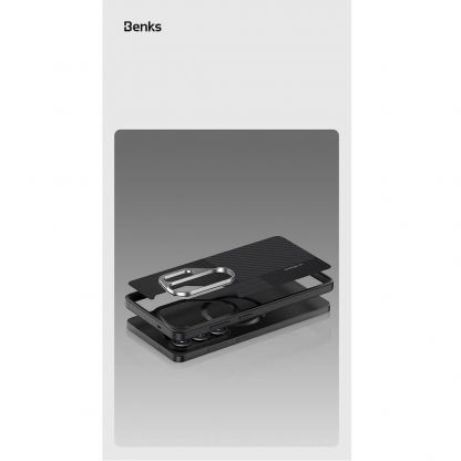 Удароустойчив кевларен кейс с MagSafe за Samsung Galaxy S26 Ultra - Benks Magnetic Armor Pro Montage Kevlar Metal Frame Camera Control Case 600D and 1500D (черен) 7