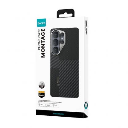Удароустойчив кевларен кейс с MagSafe за Samsung Galaxy S26 Ultra - Benks Magnetic Armor Pro Montage Kevlar Metal Frame Camera Control Case 600D and 1500D (черен) 12
