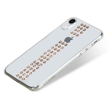Bling My Thing Stripe Gold Swarovski - поликарбонатов кейс с кристали Сваровски за iPhone XR (прозрачен) 2