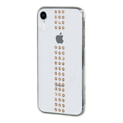 Bling My Thing Stripe Gold Swarovski - поликарбонатов кейс с кристали Сваровски за iPhone XR (прозрачен) 3