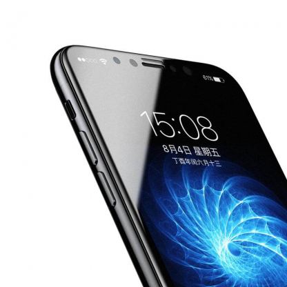 Baseus Curved Full Screen Tempered Glass (0.23 mm) - калено стъклено защитно покритие за целия дисплей на iPhone XS, iPhone X (прозрачен-черен)  3