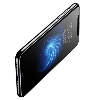 Baseus Curved Full Screen Tempered Glass (0.23 mm) - калено стъклено защитно покритие за целия дисплей на iPhone XS, iPhone X (прозрачен-черен)  5