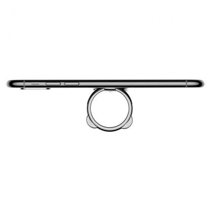 Baseus Bear Ring Holder - поставка и аксесоар против изпускане на вашия смартфон (черен) 3