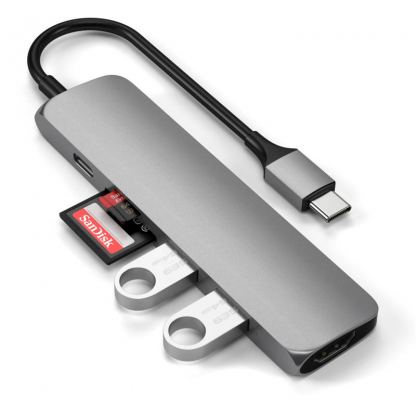 Satechi USB-C Multiport Adapter V2 - мултифункционален хъб за свързване на допълнителна периферия за компютри с USB-C (тъмносив) 6