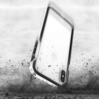 Patchworks Level Silhouette - удароустойчив хибриден бъмпер за iPhone XS, iPhone X (черен-бял)  2