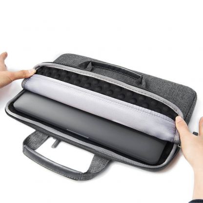 Satechi Fabric Carrying Case 15 - елегантна чанта за MacBook Pro 15 и лаптопи до 15 инча (тъмносив) 5