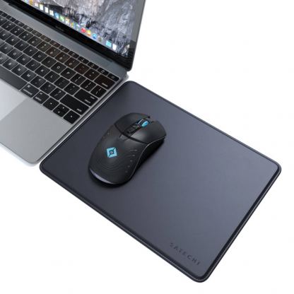 Satechi Eco-Leather Mouse Pad - дизайнерски кожен пад за мишка (тъмносин) 3