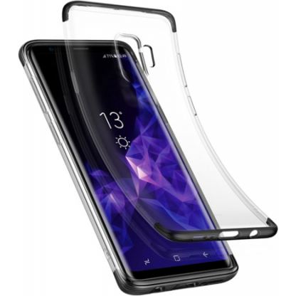 Baseus Armor Case - силиконов TPU калъф с най-висока степен на защита за Samung Galaxy S9 Plus (прозрачен-черен) 4