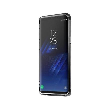 Baseus Armor Case - силиконов TPU калъф с най-висока степен на защита за Samung Galaxy S9 (прозрачен-черен) 6