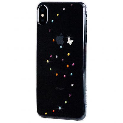 Bling My Thing Papillon Cotton Candy Swarovski - поликарбонатов кейс с кристали Сваровски за iPhone XS Max (прозрачен) 3