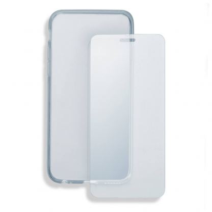 4smarts 360° Protection Set - тънък силиконов кейс и стъклено защитно покритие за дисплея на Samsung Galaxy J6 Plus (прозрачен) 2