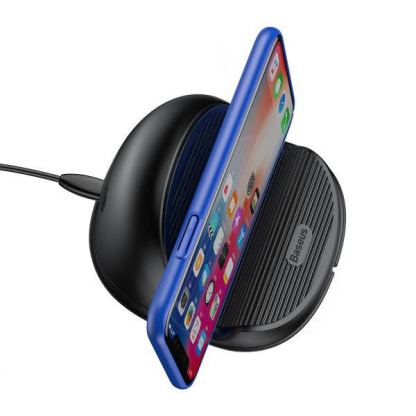Baseus Horizontal Desktop Wireless Charger - поставка (пад) за безжично захранване с Fast Charge за QI съвместими устройства (черен) 4
