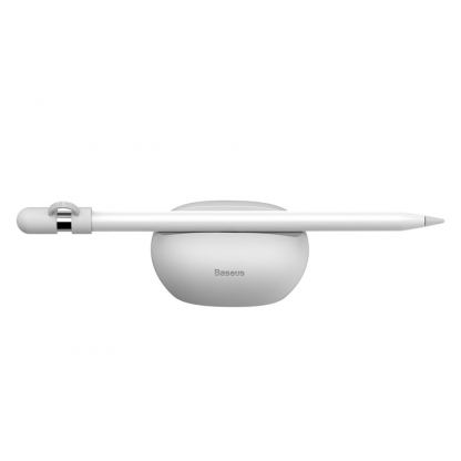 Baseus Apple Pencil Silicone Holder - силиконова поставка за Apple Pencil (сив) 4