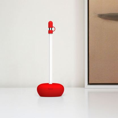Baseus Apple Pencil Silicone Holder - силиконова поставка за Apple Pencil (червен) 6