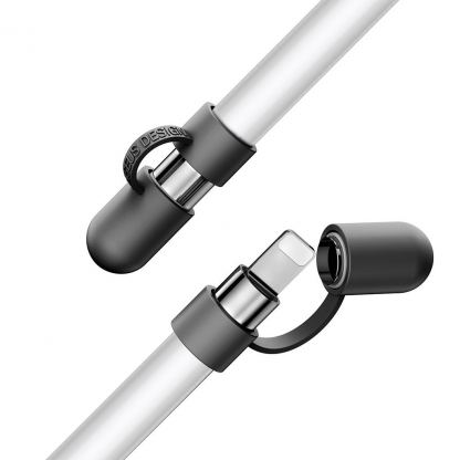 Baseus Apple Pencil Silicone Holder - силиконова поставка за Apple Pencil (черен) 4