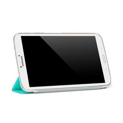Rock Elegant Flip Case - кожен калъф и поставка за Samsung Galaxy Tab 8.0 (3) (син) 2