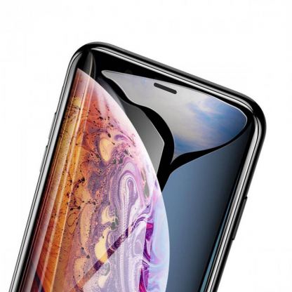 Baseus Full Screen Tempered Glass (0.30 mm) - калено стъклено защитно покритие за целия дисплей на iPhone XS Max (прозрачен-черен)  4