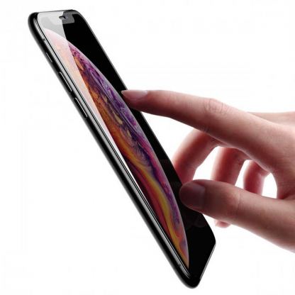 Baseus Full Screen Tempered Glass (0.30 mm) - калено стъклено защитно покритие за целия дисплей на iPhone XS Max (прозрачен-черен)  6